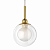 (Latão - Especiais) Pendente PI com Bola Dupla 10cm Transparente G9 – Golden Art T2850LT - Imagem 1