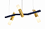 Pendente TAQ de Teto 80cm com 3 Focos GU10 em Latão e Alumínio – Golden Art T2422-3LTPI - Imagem 1