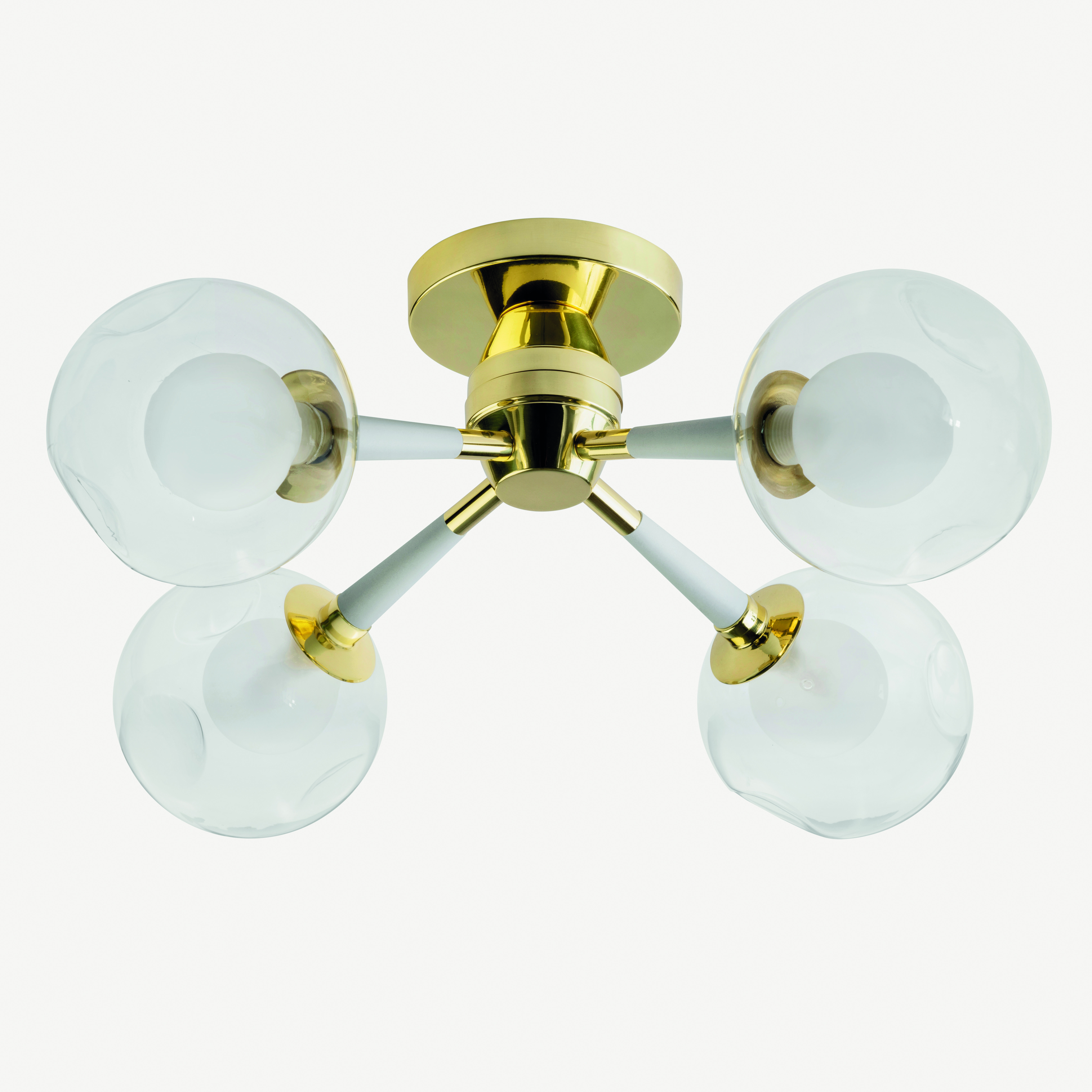 Plafon KOLL 40cm em Latão com 4 Soquetes G9 – Golden Art Iluminação T2805PF-4LT - Imagem 1