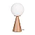 Abajur de Mesa Madelustre Esphera Ø20x44cm Globo Leitoso Madeira E27 3299 - Imagem 1