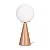 Abajur de Mesa Madelustre Esphera Ø25x67cm Globo Leitoso Madeira E27 3300 - Imagem 1