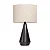 Abajur de Mesa Madelustre Garabe Cônico 50cm Linho Madeira E27 3196- - Imagem 3