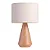Abajur de Mesa Madelustre Garabe Cônico 50cm Linho Madeira E27 3196- - Imagem 1