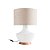 Abajur de Mesa Madelustre Trento Pequeno Ø32x56cm Linho Vidro Madeira 3xE27 - Imagem 1