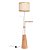 Coluna com Mesa Madelustre Nature Ø32x170cm Tela Sintética E27 Castanho 3277CT - Imagem 1