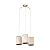 Lustre Madelustre Apollo Nature Ø45cm Tela Sintética 3xE27 Castanho Dourado 3332 - Imagem 1