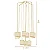 Lustre Madelustre Apollo Nature Ø80cm Tela Sintética 9xE27 Castanho Dourado 3334 - Imagem 2