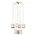 Lustre Madelustre Apollo Nature Ø80cm Tela Sintética 9xE27 Castanho Dourado 3334 - Imagem 1