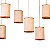 Lustre Madelustre Apollo Nature Ø80cm Tela Sintética 9xE27 Castanho Dourado 3334 - Imagem 3