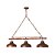 Lustre Pendente Madelustre Estancia Trilho Billiar 3 Lâmpadas 120cm Madeira Castanho Envelhecido 418 - Imagem 1