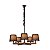 Lustre Pendente Madelustre Yasmin 5 Lâmpadas 70cm Cúpulas Linho Madeira Castanho Imbuia ou Preto 3058 - Imagem 3