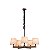 Lustre Pendente Madelustre Yasmin 5 Lâmpadas 70cm Cúpulas Linho Madeira Castanho Imbuia ou Preto 3058 - Imagem 1