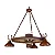 Lustre Roda de Carroça Madelustre Estancia 3 Lâmpadas Ø60 a Ø85cm Madeira Castanho Envelhecido 424 - Imagem 1