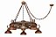 Lustre Roda de Carroça Madelustre Estancia 5 Lâmpadas Ø90 a Ø115cm Madeira Castanho Envelhecido 425 - Imagem 1