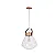 Pendente Madelustre Lampadari Grande 39cm Vidro Cristal Madeira Castanho 2836CT-94 - Imagem 2