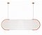 Pendente Metal Domado 6696 Jônica Front Fita LED 22,4W 3000K 140x40x150cm Alumínio e Acrílico Canelado Bivolt - Imagem 2