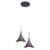 Pendente Campana Due Metal Domado Código 7004 37cm para 2 Lâmpadas Bulbo E27 Duas Cores - Imagem 2