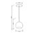 Pendente Ball P Metal Domado Código 5616 15cm para Lâmpada Bulbo E27 em Alumínio - Imagem 2