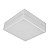Plafon Quadrado 40cm Corte Lateral Metal Domado Código 31312 para 4 Lâmpadas Bulbo E27 em Alumínio e Vidro - Imagem 1
