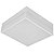 Plafon Quadrado 50cm Corte Lateral Metal Domado Código 31313 para 5 Lâmpadas Bulbo E27 em Alumínio e Vidro - Imagem 1
