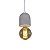 Pendente Stone Cut Metal Domado Código 5600 E27 para 1 Lâmpada Filamento Alumínio e Concreto - Imagem 1
