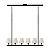 Pendente Tocheiro 6 Lâmpadas E27 para Mesa de Jantar, Living e Hall Foco Metallo PE-506 - Imagem 1
