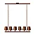 Pendente Tocheiro Cúpula de Metal 6 Lâmpadas E27 para Mesa de Jantar Foco Metallo PE-506-M - Imagem 1