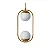 Pendente Itamonte Milla P2 474/2 460x220mm 2 Globos Ø150mm 2x G9 em Alumínio e Vidro Fosco Branco - Imagem 1