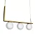 Pendente Itamonte Élle 489/3 600x250mm 3 Globos Ø150mm 3x G9 em Alumínio e Vidro Fosco Branco - Imagem 1