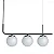 Pendente Itamonte Petit 499/3 520x100mm 3 Globos Ø120mm 3x G9 em Alumínio e Vidro Fosco Branco - Imagem 1