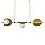 Pendente Itamonte Shell 502/3 1000x180mm 3 Globos Ø120mm 3x G9 em Alumínio e Vidro Fosco Branco - Imagem 1