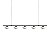 Pendente Odi 559-301 1200x130mm LED Integrado 5x4W Vidro Fosco Branco - Imagem 1
