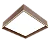 Plafon LED Accord Iluminação Meio Squadro Latão A-5132LED 12x40x40cm IRC90 - Imagem 1
