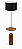 Luminária Imbuia e Preta com Cúpula Cilíndrica Preta 165x40x45cm 5L Trevisan - Imagem 1