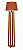 Luminária Imbuia com Cúpula Cone Terracota 174x50cm 5L Trevisan - Imagem 1