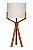 Abajur Tripé Imbuia com Cúpula Cilíndrica Relevo 60x25cm 5L Trevisan - Imagem 1