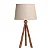 Abajur Tripé Imbuia com Cúpula Cone Linho 58x30cm 5L Trevisan - Imagem 1
