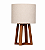 Abajur Imbuia com Cúpula Cilíndrica Linho 39x25cm 5L Trevisan - Imagem 1
