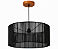 Pendente Regulável Imbuia Cúpula Cilíndrica Corda Preta 50x50x25cm 5L Trevisan - Imagem 1