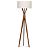 Luminária Imbuia com Cúpula Cilíndrica Algodão Cru 167x50cm 5L Trevisan - Imagem 1