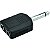 Plug Adaptador 2 P10 Fêmea / 1 P10 Macho Mono Zad Som LL301 - Imagem 1