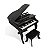 Piano de Cauda Infantil 30 Teclas Turbinho 30K Preto - Imagem 1