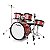 Bateria Acústica Juvenil Turbo Junior Vermelha Sparkle com Pratos - Imagem 1
