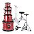 Bateria Acústica Juvenil Turbo Junior Vermelha Sparkle com Pratos - Imagem 2
