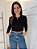 Blusa Cropped Canelado Isa Preto - Imagem 1