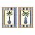 Quadros Botânicos Coqueiros com Listra Azul 50x70 - Imagem 2