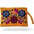 Bolsa de mão cor laranja com flores bordada. - Imagem 1