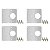 Kit 4 Placas Universais Dobradiça Aço Inox 24 parafusos - Imagem 7