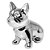 Enfeite de porcelana Bulldog 6 cm - cor prata - Imagem 1