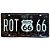 Placa de Metal Decorativa ROT Route 66 - 30,5 x 15,5 cm - Imagem 1